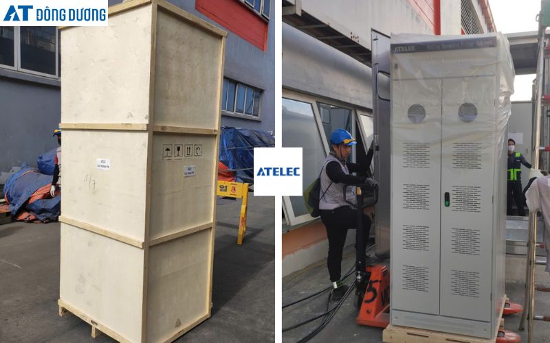 Bóc dỡ thùng hàng tủ lọc sóng hài tích cực ATELEC