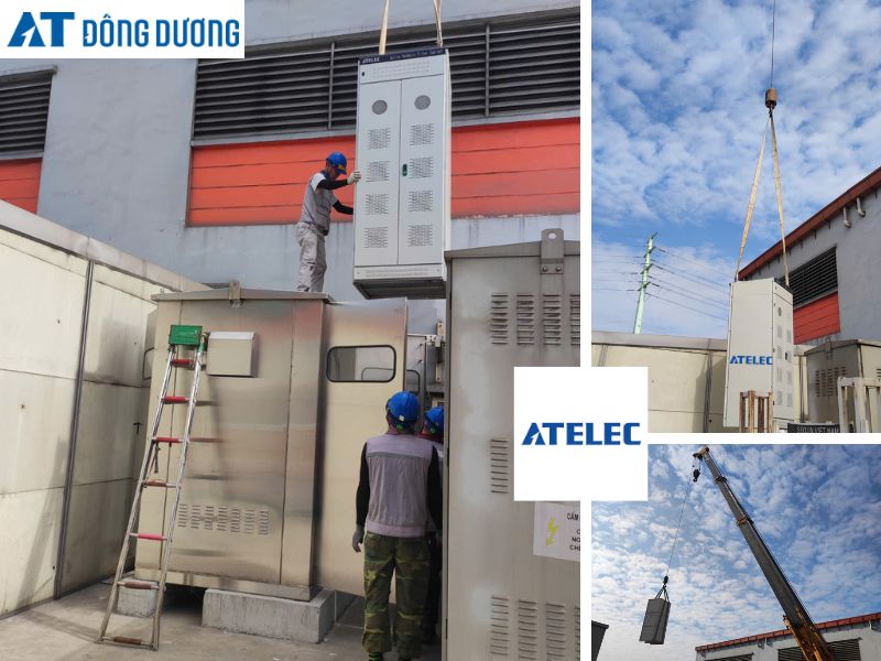 Vận chuyển tủ lọc sóng hài tích cực ATELEC vào vị trí lắp đặt