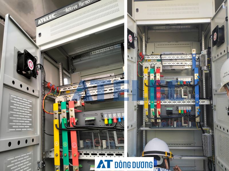Đi dây và cài đặt kết nối tủ lọc sóng hài tích cực ATELEC